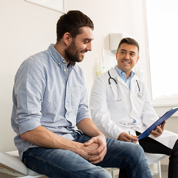 doctor and patient discussing case management